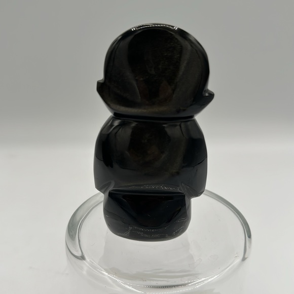 Carved Obsidian Native Statue, about 4” tall and about 2” wide - Picture 3 of 6